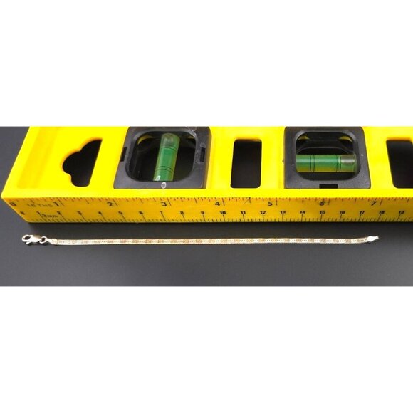 Vior 925 Sterling Silver Vntg Snake Chain Bracelet With Lobster Clasp Italy - Picture 10 of 10